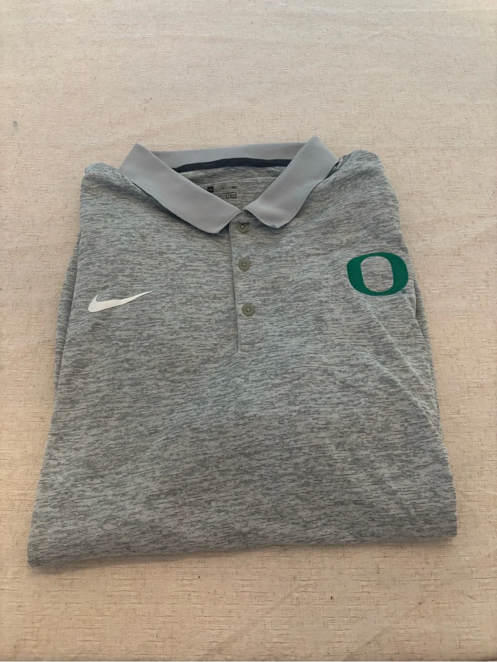 Nike Dri-Fit Oregon O Logo Men's Grey Polo Shirt